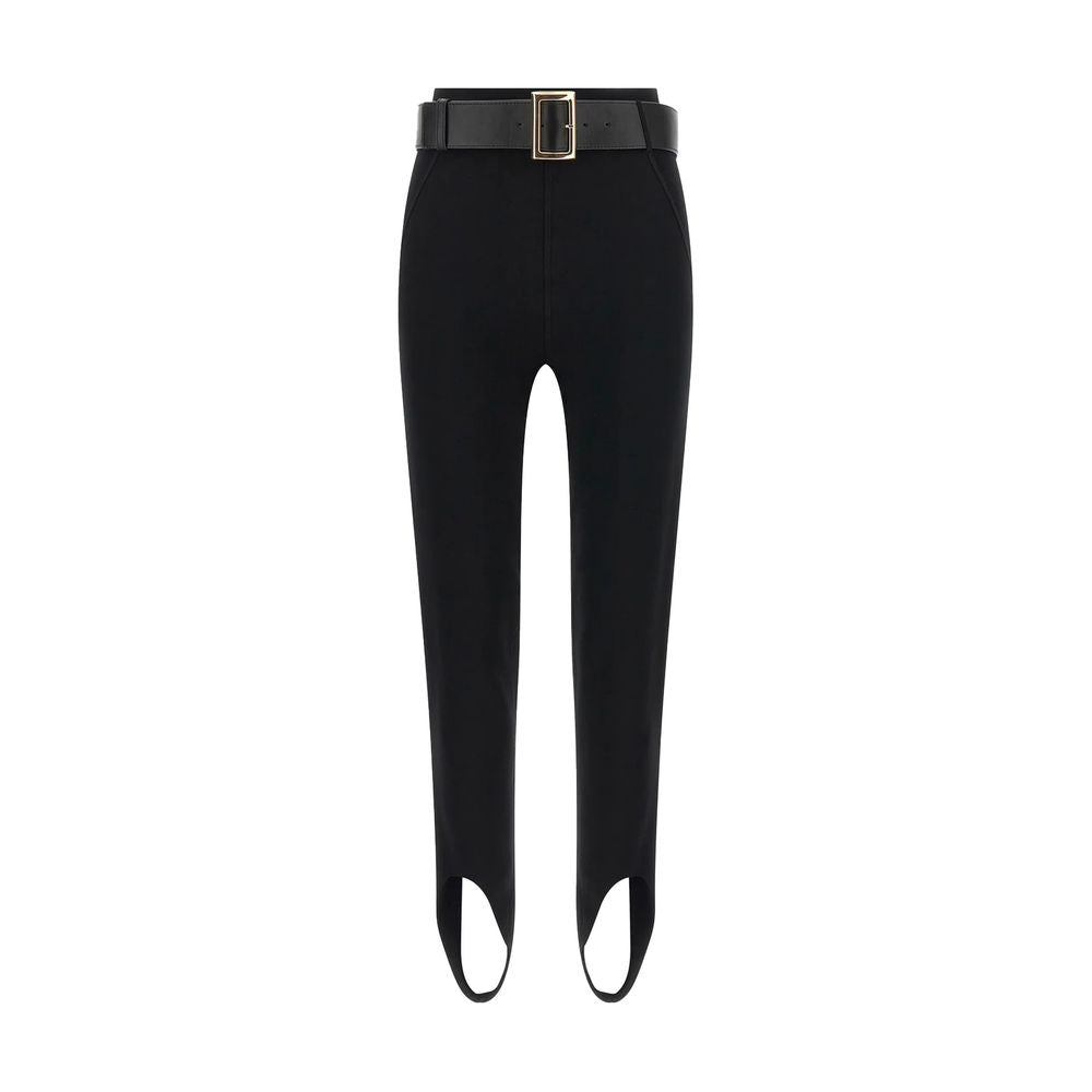 Self-Portrait Black Viscose Athletic Pants - Luxury Athletic Elegance