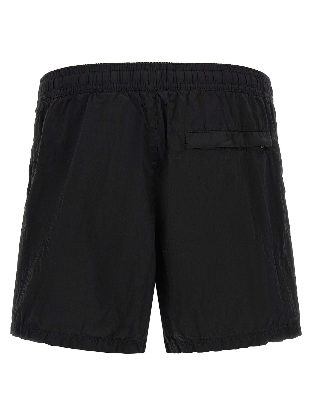 Discover the Stone Island Black Polyamide Cargo Shorts, crafted from sustainable ECONYL nylon, merging luxury with functionality for the modern adventurer.