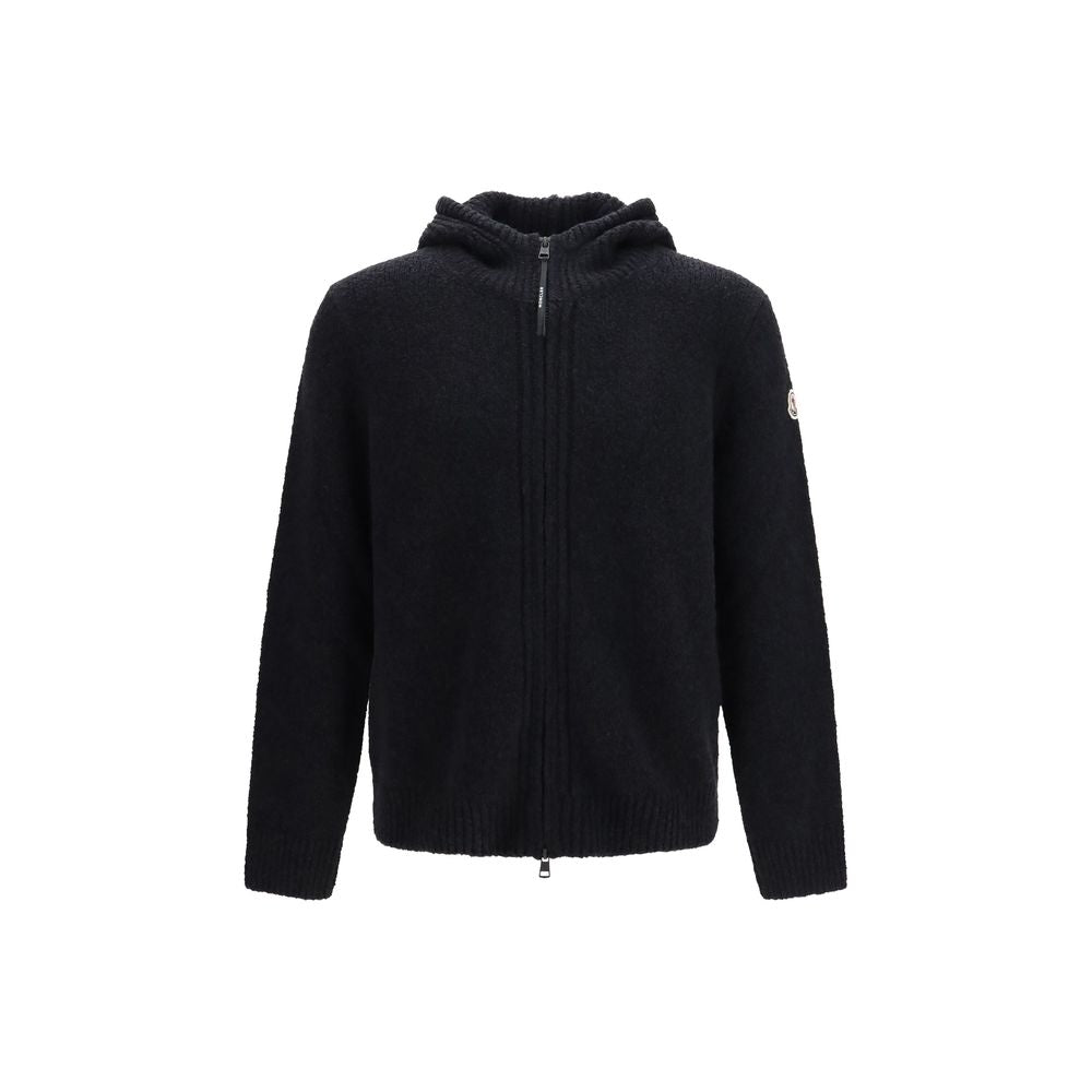 Moncler Black Wool Oves Aries Hoodie - Luxury Bouclé Elegance
