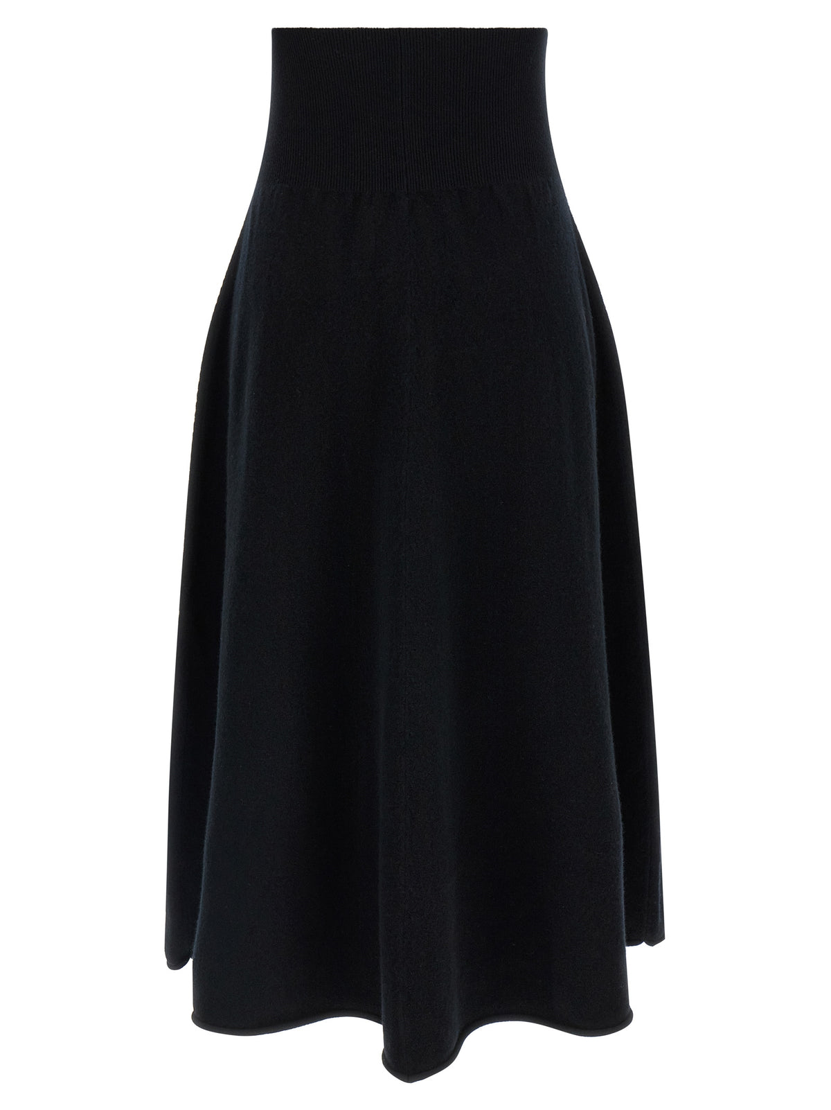 Elevate your style with the Extreme Cashmere Black Cashmere Midi Skirt, a luxurious blend of cashmere and elegance that embodies timeless sophistication for every occasion.