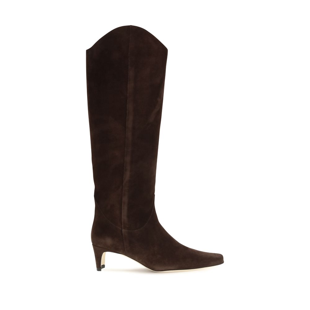 Staud Brown Calf Leather High Heel Boots - Timeless Elegance