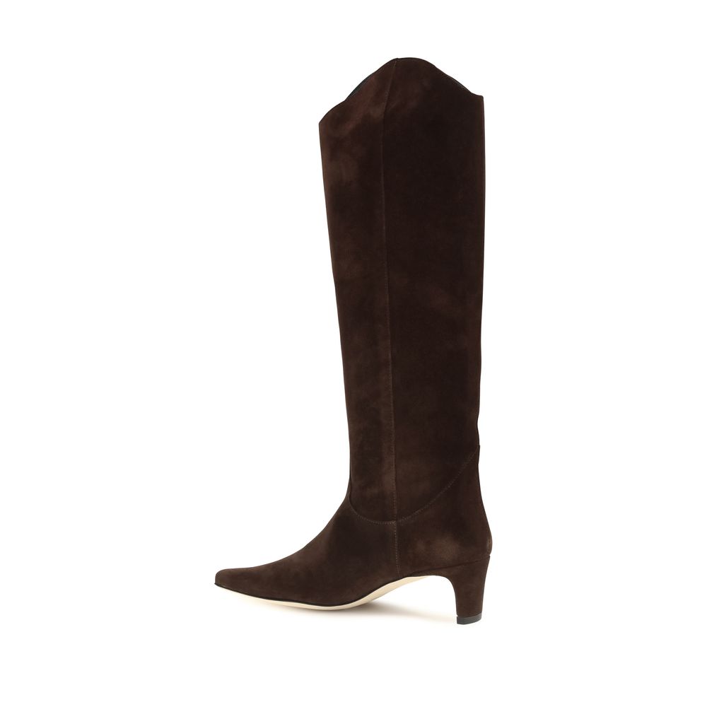 Staud Brown Calf Leather High Heel Boots - Timeless Elegance