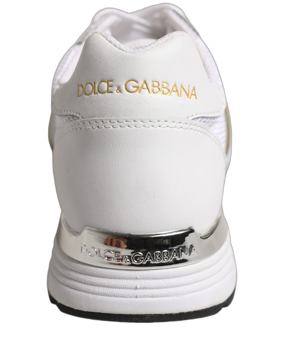 Dolce & Gabbana White Leather Mesh Low Top Sneakers - Luxury Redefined