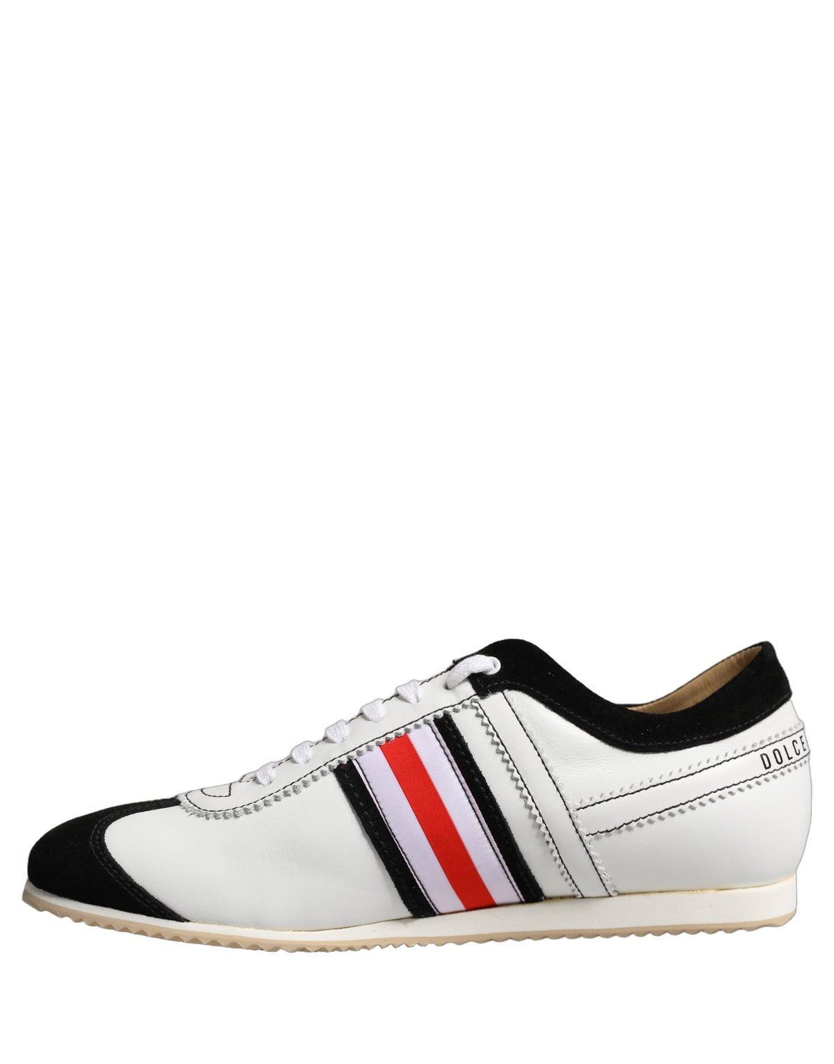 Dolce & Gabbana White Leather Low Top Sneakers - Exquisite Craftsmanship