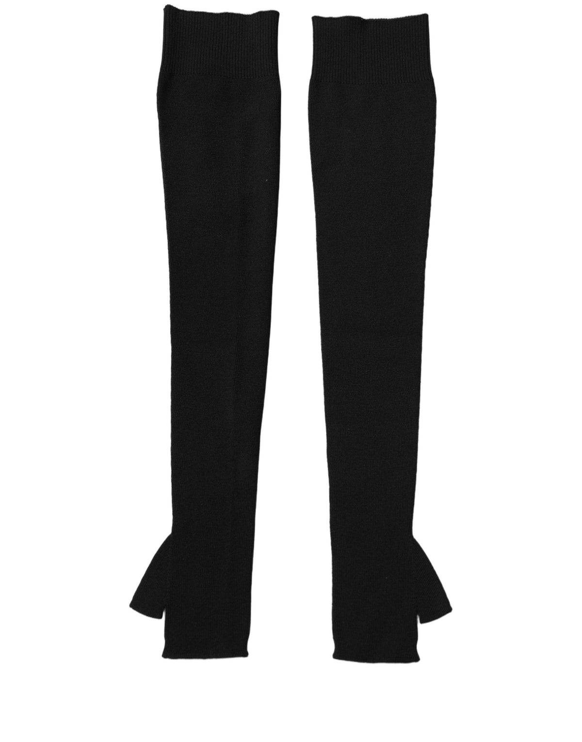 Dolce & Gabbana Black Wool Fingerless Gloves - Exquisite Luxury