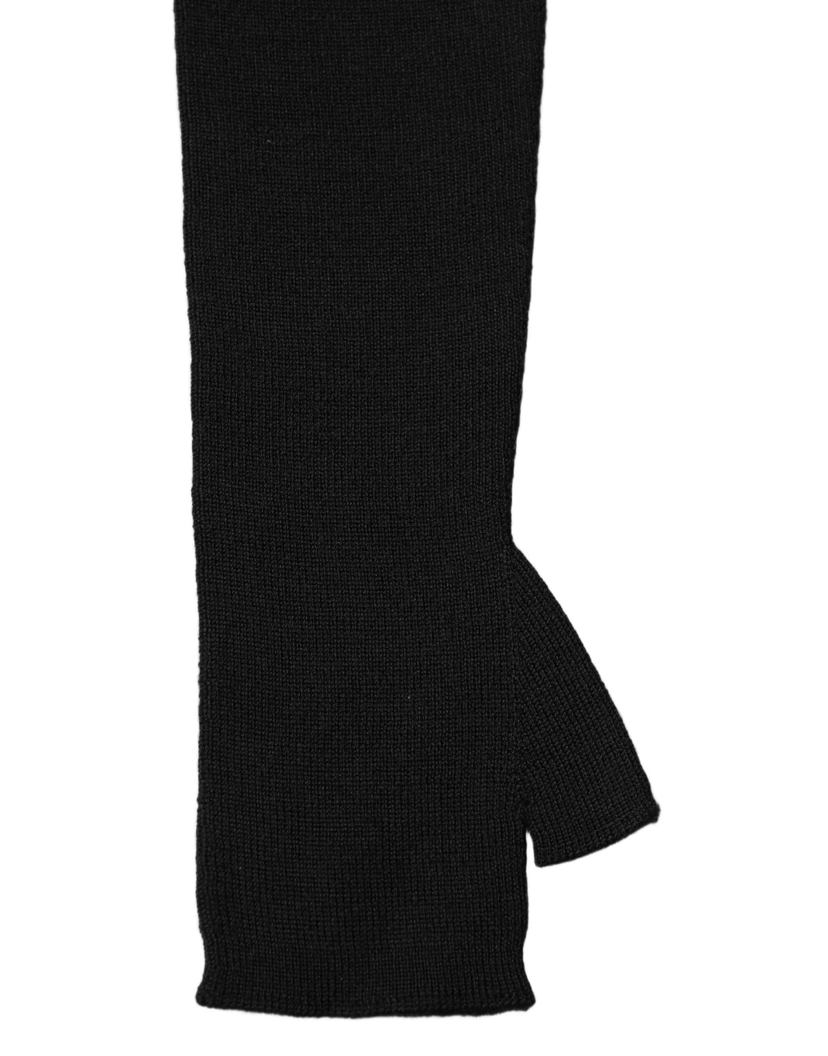 Dolce & Gabbana Black Wool Fingerless Gloves - Luxury Craftsmanship