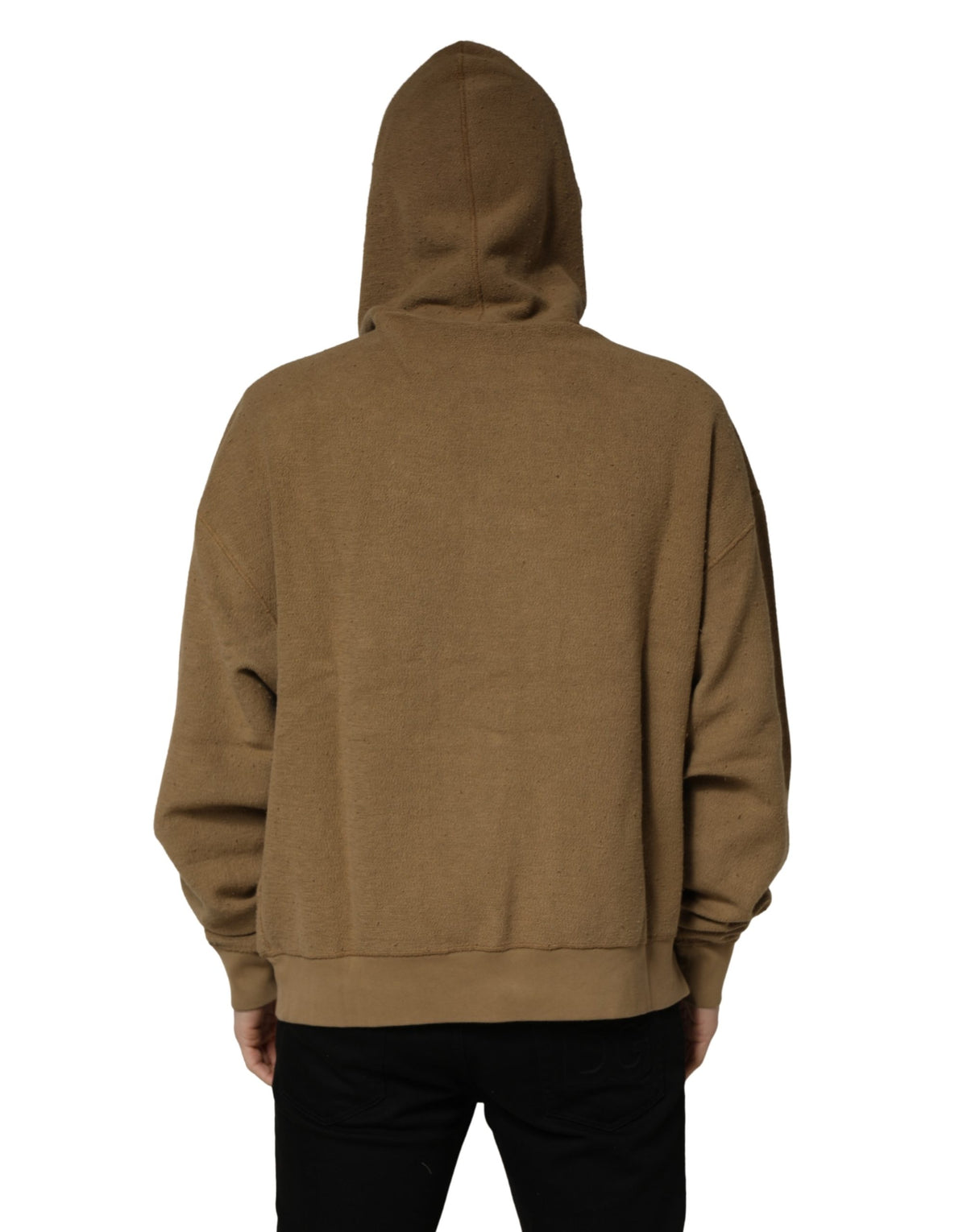 Dolce & Gabbana Brown Embossed Logo Hooded Sweatshirt