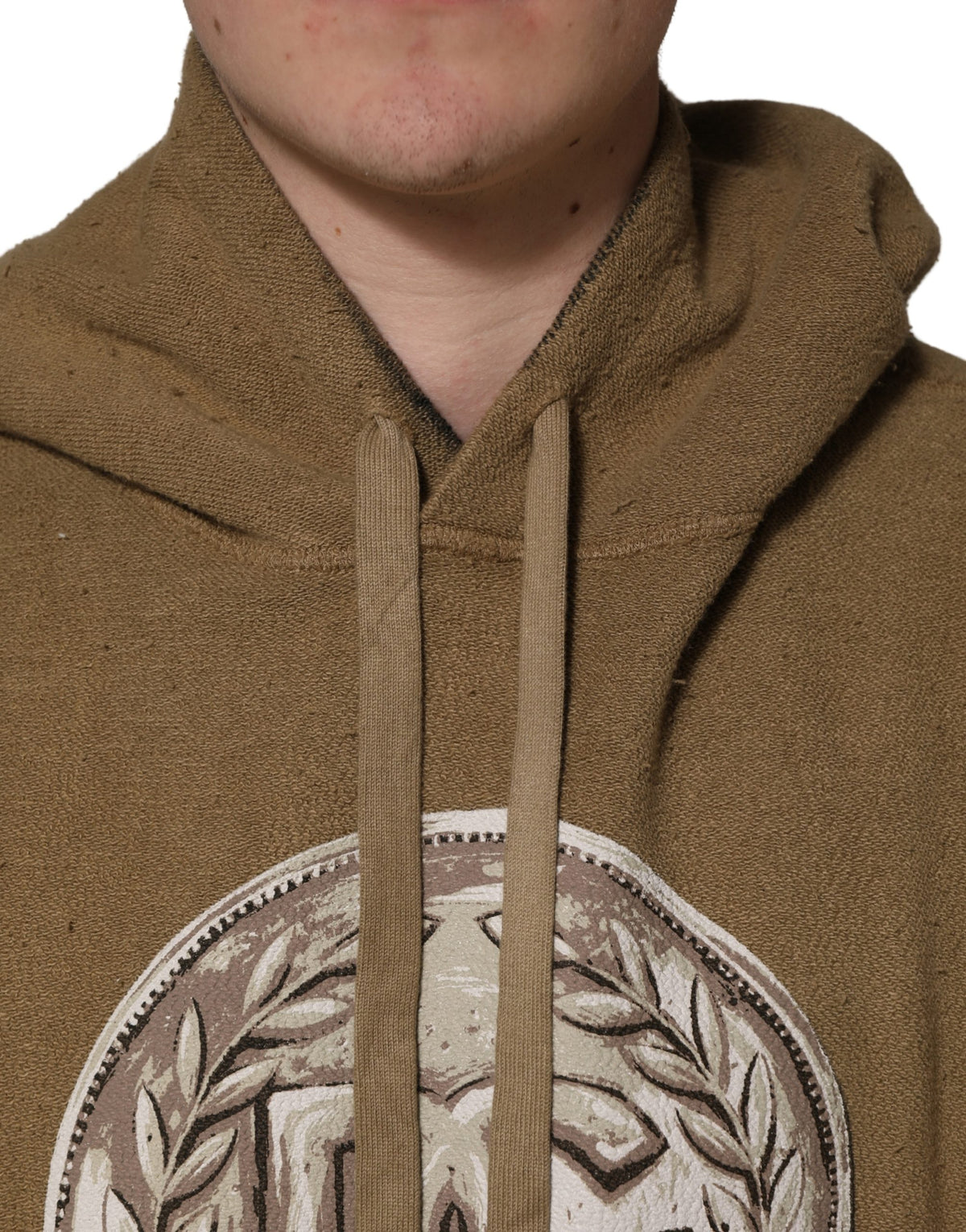 Dolce & Gabbana Brown Embossed Logo Hooded Sweatshirt