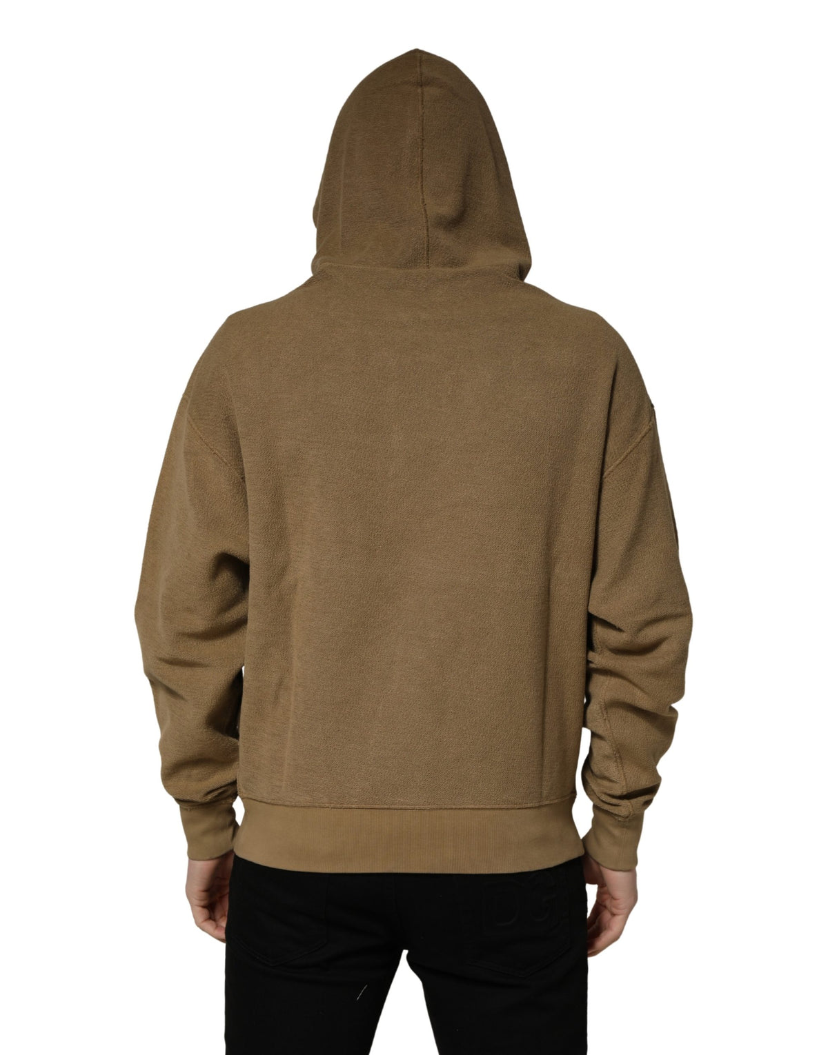 Dolce & Gabbana Brown Embossed Logo Hooded Sweatshirt