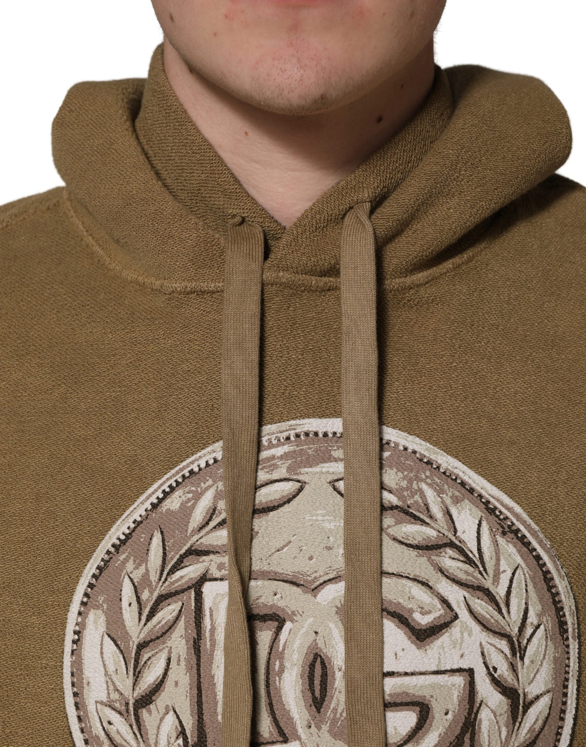 Dolce & Gabbana Brown Embossed Logo Hooded Sweatshirt