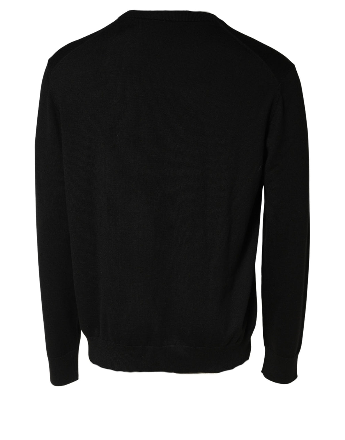 Dolce & Gabbana Black Wool DG Logo Crew Neck Sweater