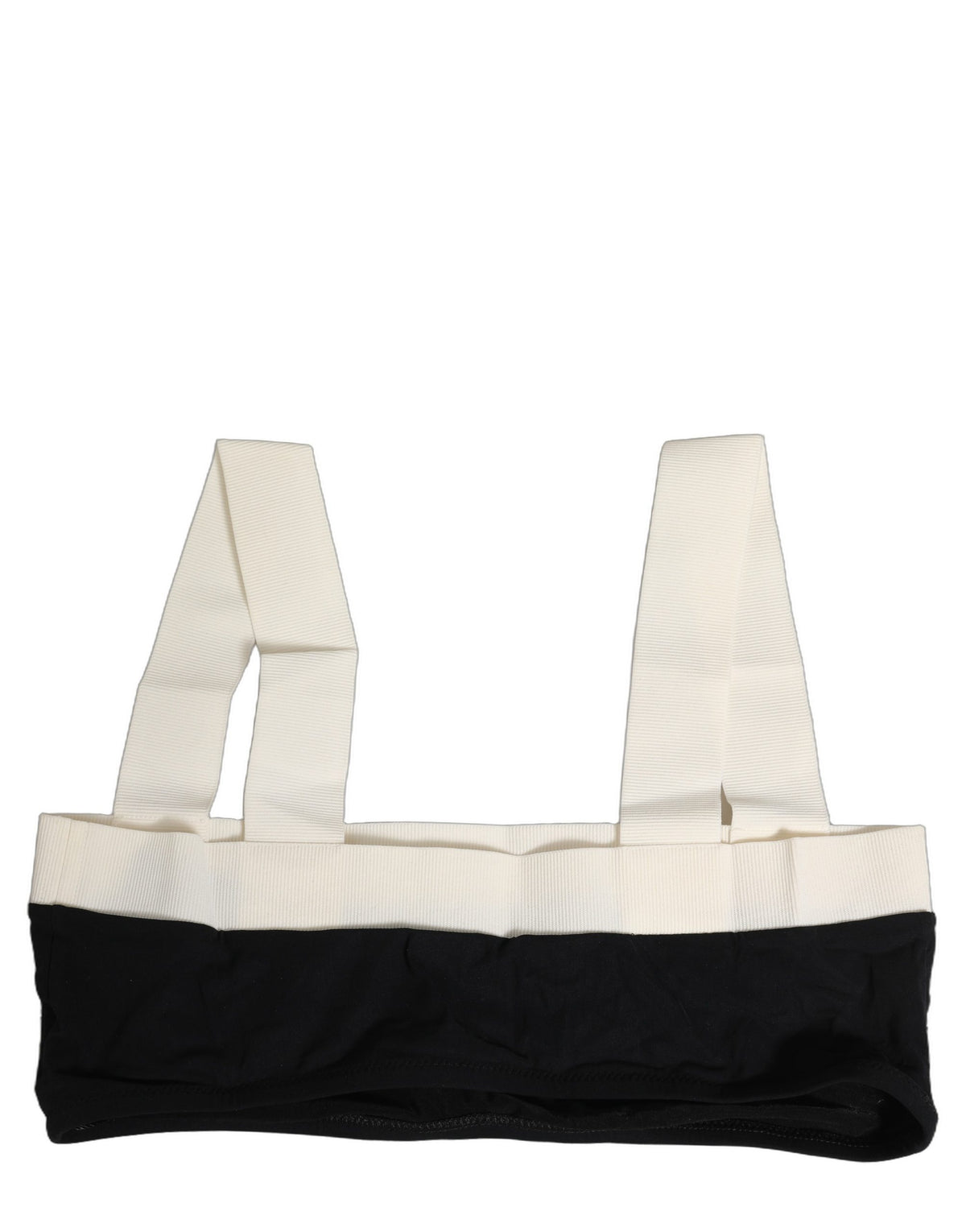 Dolce & Gabbana Black White Cotton Stretch Bikini Top Luxury