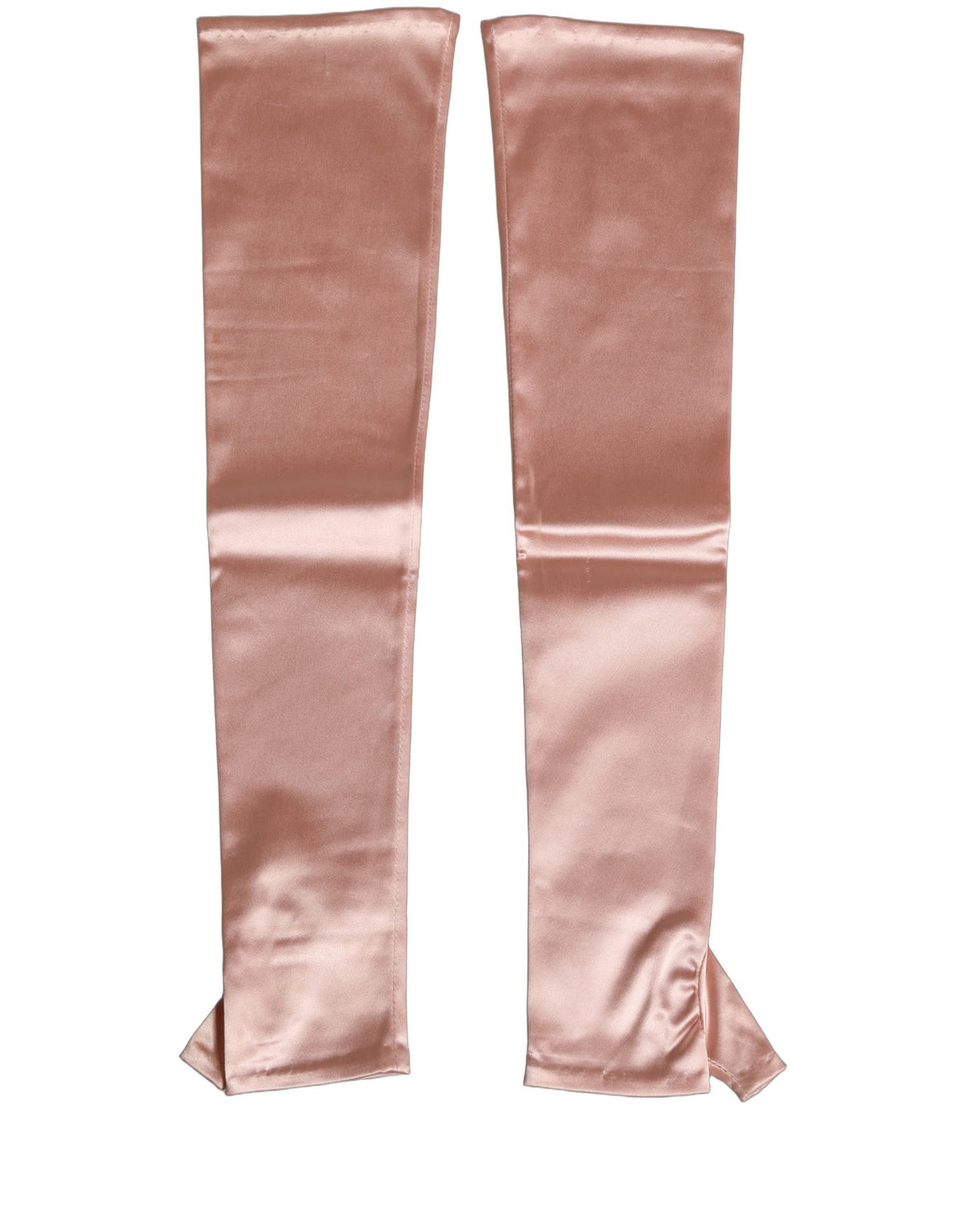 Dolce & Gabbana Pink Satin Long Opera Fingerless Gloves - Luxury Elegance