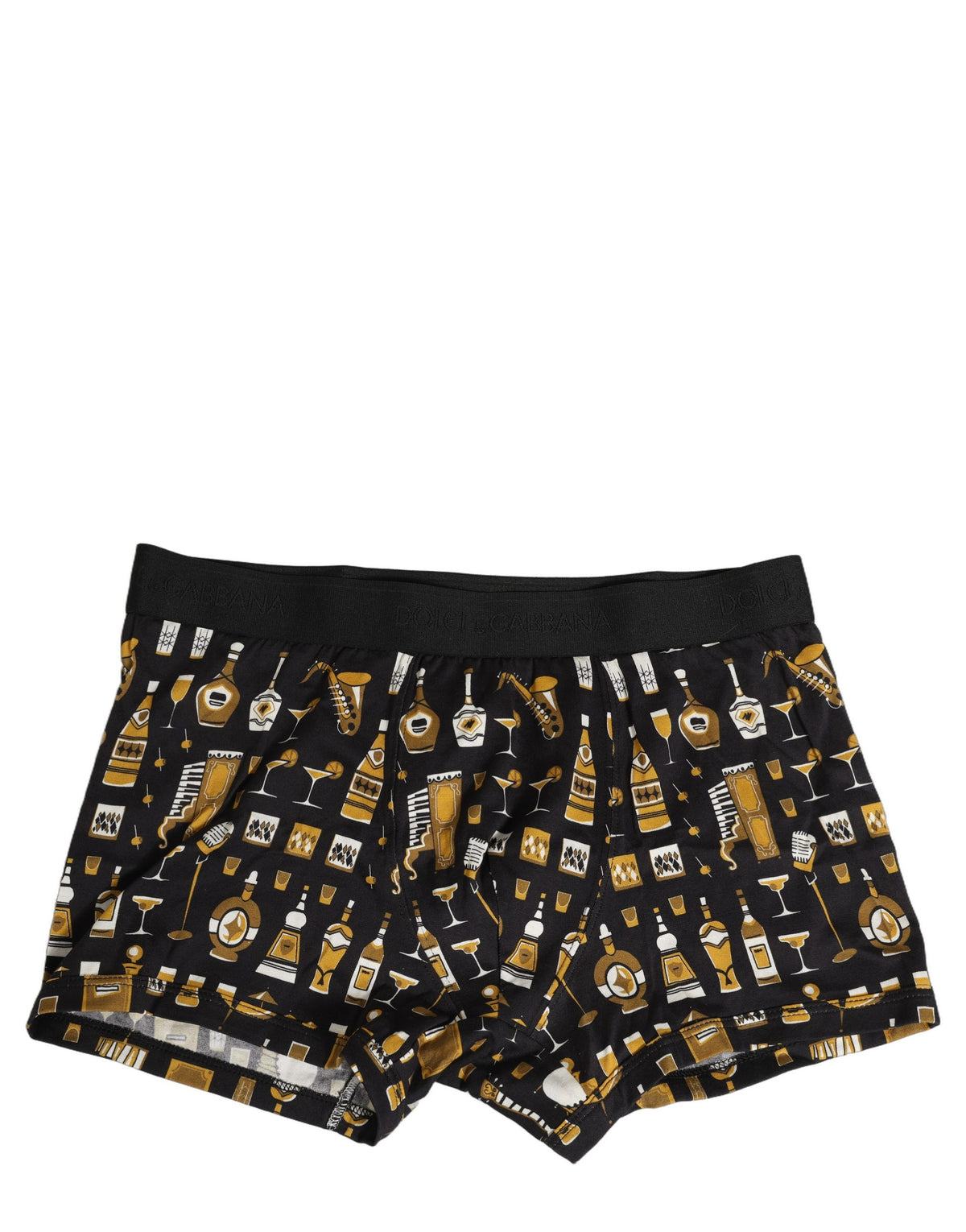 Dolce & Gabbana Black Cocktail Print Boxer Underwear - Luxury Comfort