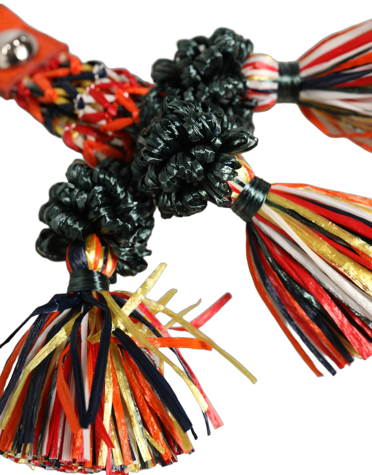 Dolce & Gabbana Multicolor Raffia Leather Keyring - Exquisite Luxury