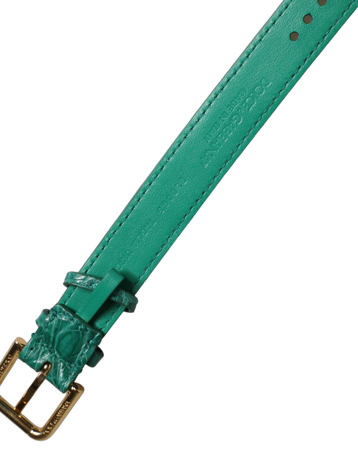 Dolce & Gabbana Green Embossed Leather Bracelet - Timeless Luxury