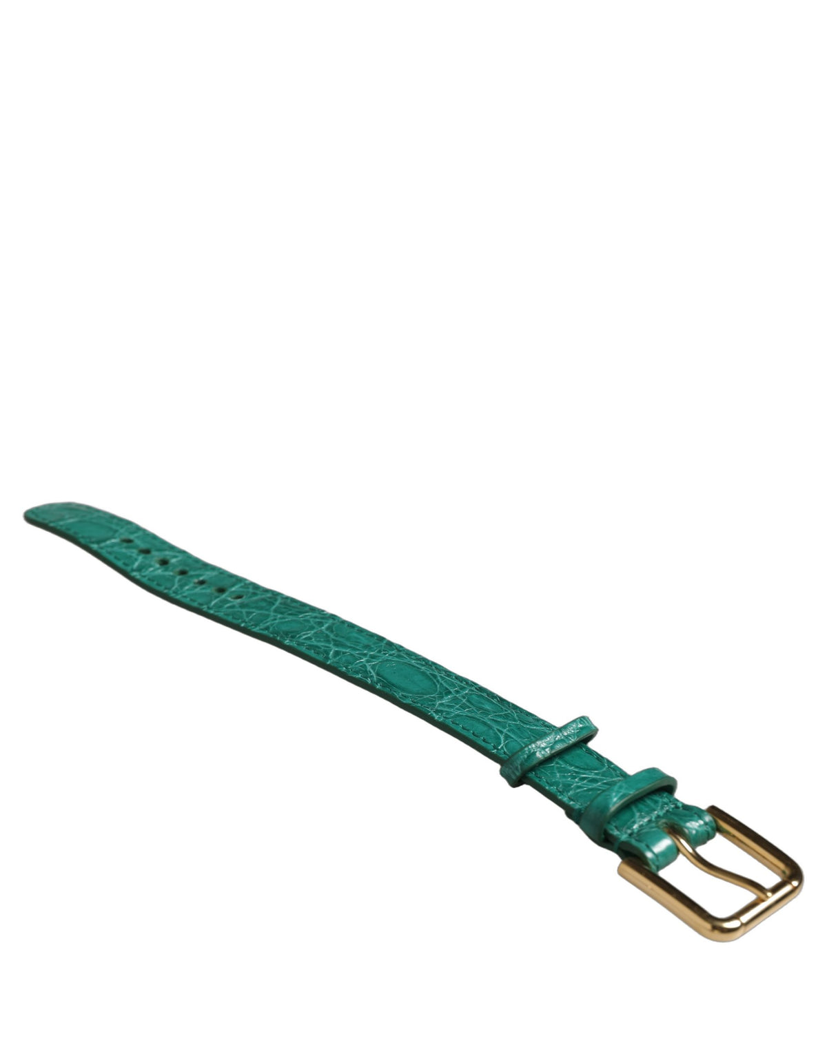 Dolce & Gabbana Green Embossed Leather Bracelet - Timeless Luxury