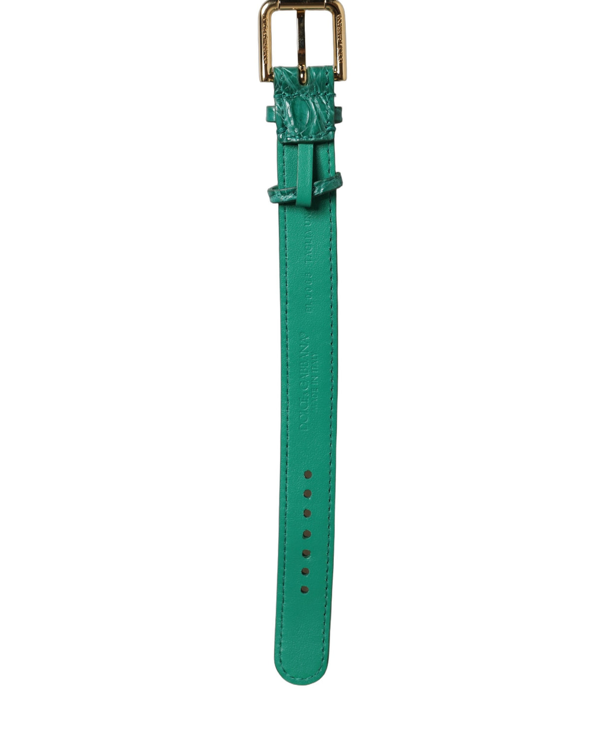 Dolce & Gabbana Green Embossed Leather Bracelet - Timeless Luxury