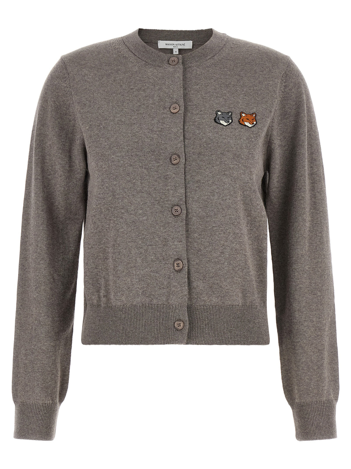 Maison Kitsuné Gray Wool Cardigan - Timeless Luxury Elegance