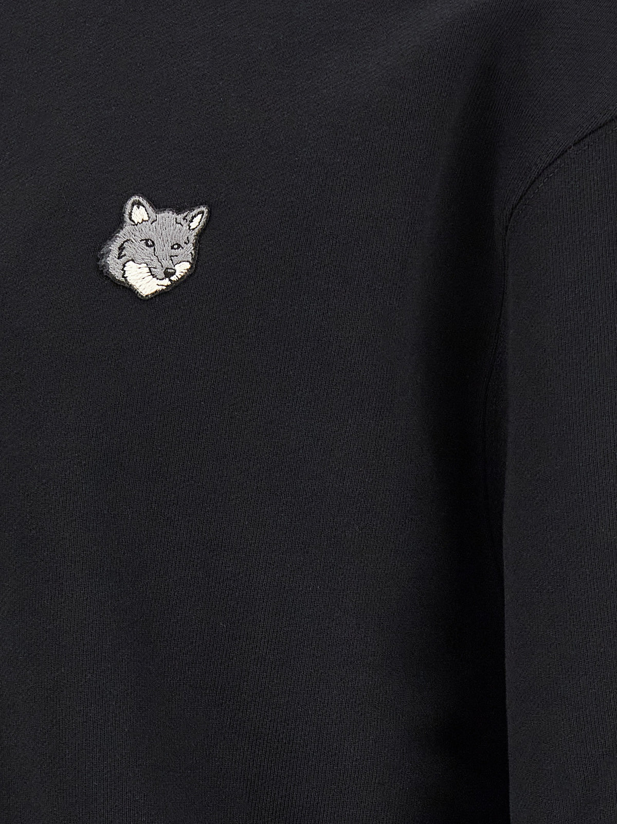Maison Kitsuné Black Organic Cotton Sweatshirt - Timeless Luxury