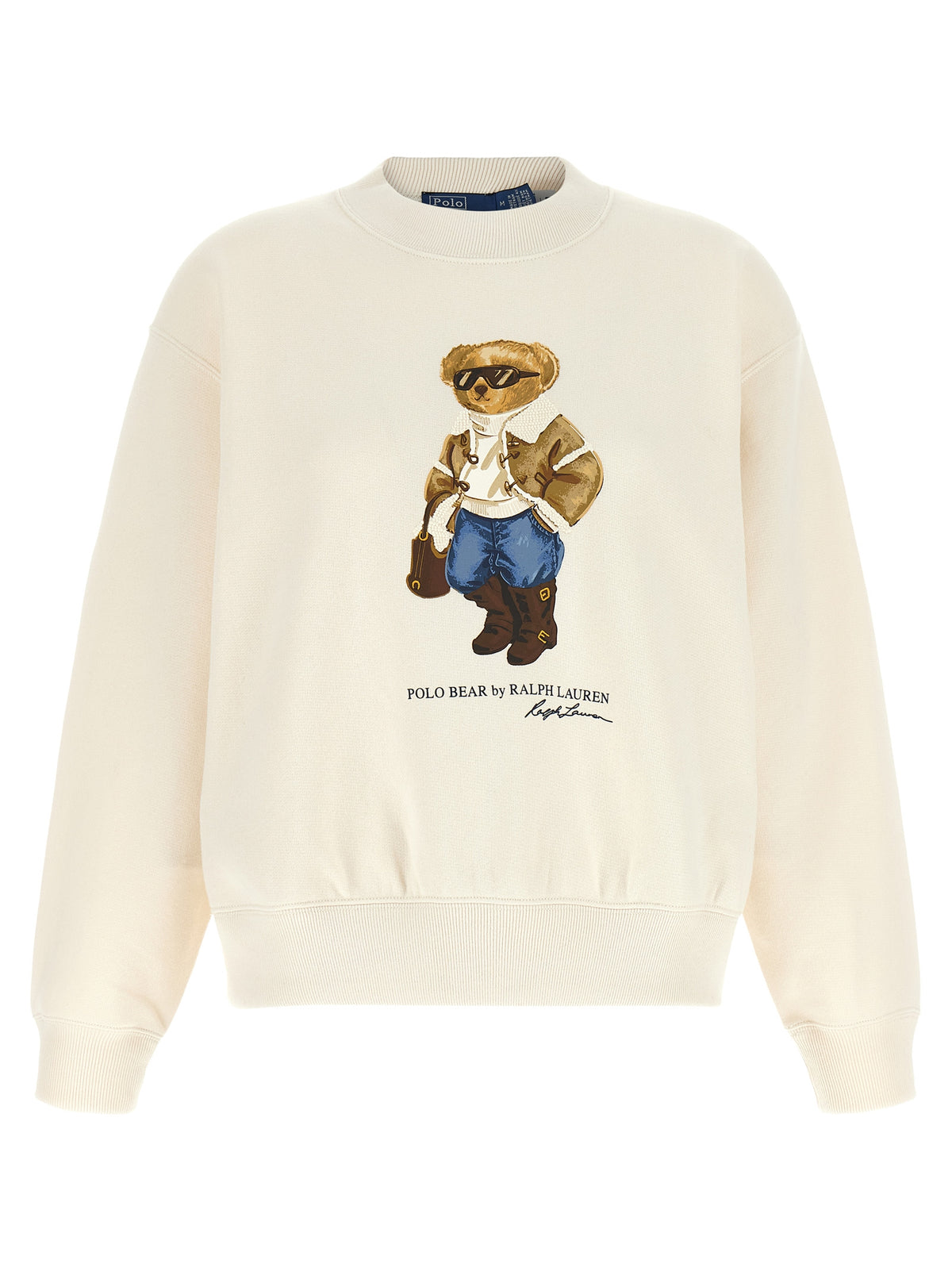 Indulge in the elegance of the Polo Ralph Lauren White Cotton Sweatshirt, where luxurious comfort meets iconic design, perfect for the discerning trendsetter.