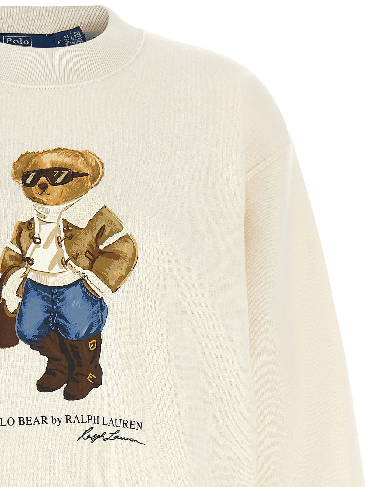 Indulge in the exquisite craftsmanship of the Polo Ralph Lauren White Cotton Sweatshirt, where luxury meets comfort in a timeless design, perfect for the discerning trendsetter.