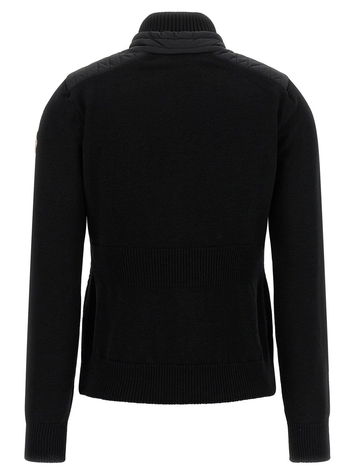Elevate your style with the Moncler Grenoble Black Polyamide Cardigan, a luxurious blend of feather-padded tech fabric and virgin wool, designed for the modern connoisseur.