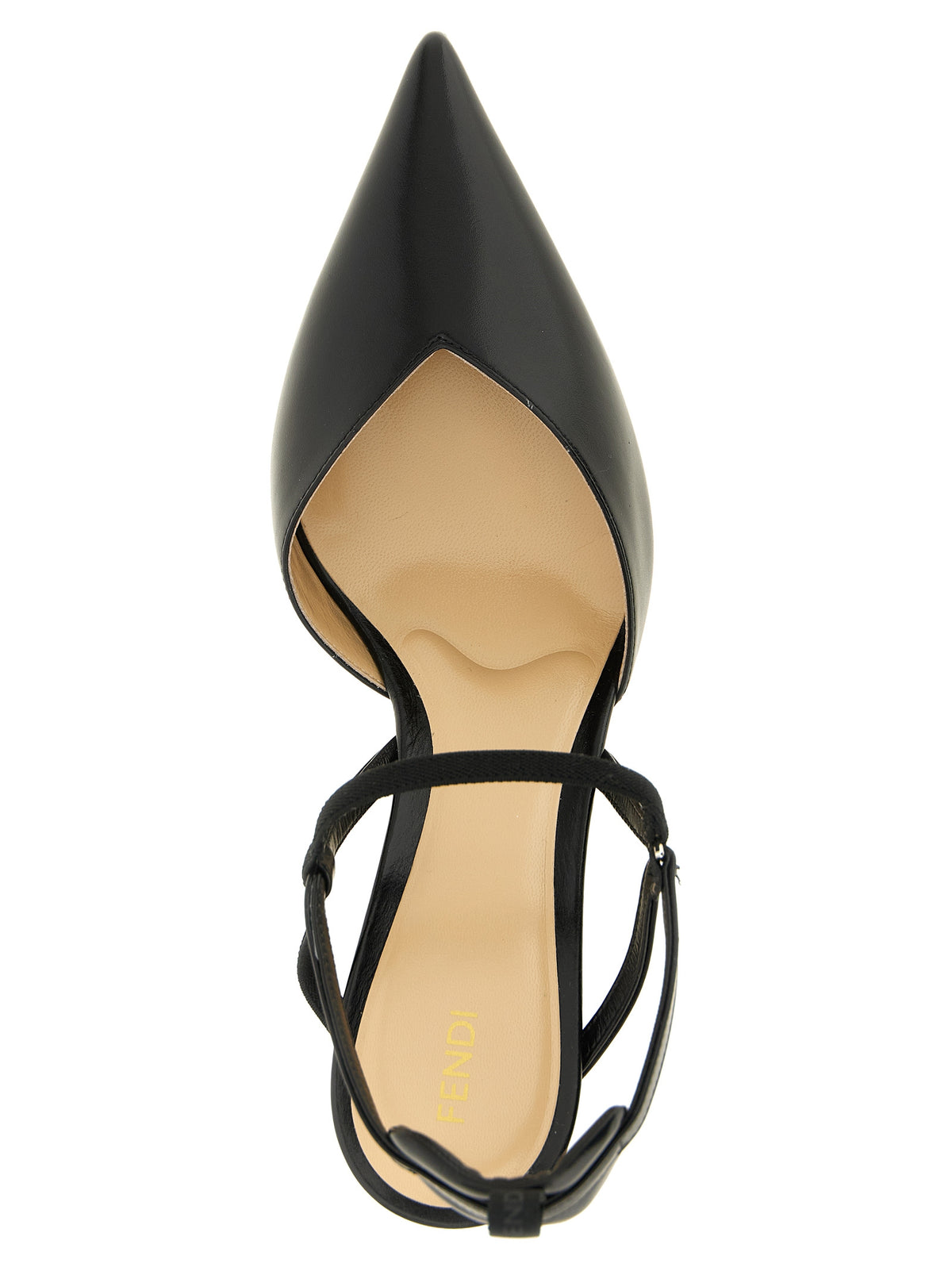 Elevate your elegance with Fendi's Colibrì slingback pumps, crafted from sumptuous black calfskin, where bold design meets exquisite comfort for the discerning fashionista.