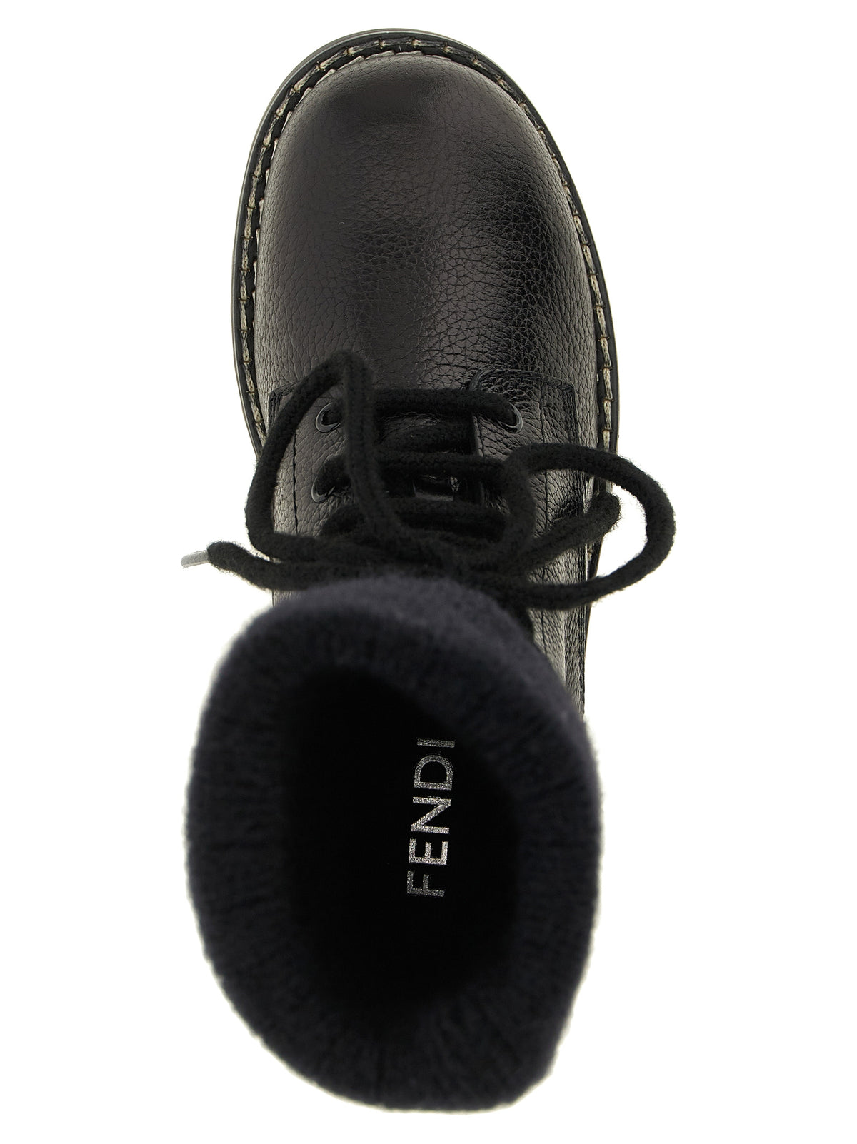 Step into the allure of Fendi's Black Calfskin Lace-Up Boots, where exquisite craftsmanship meets bold design, elevating your style with luxurious sophistication.