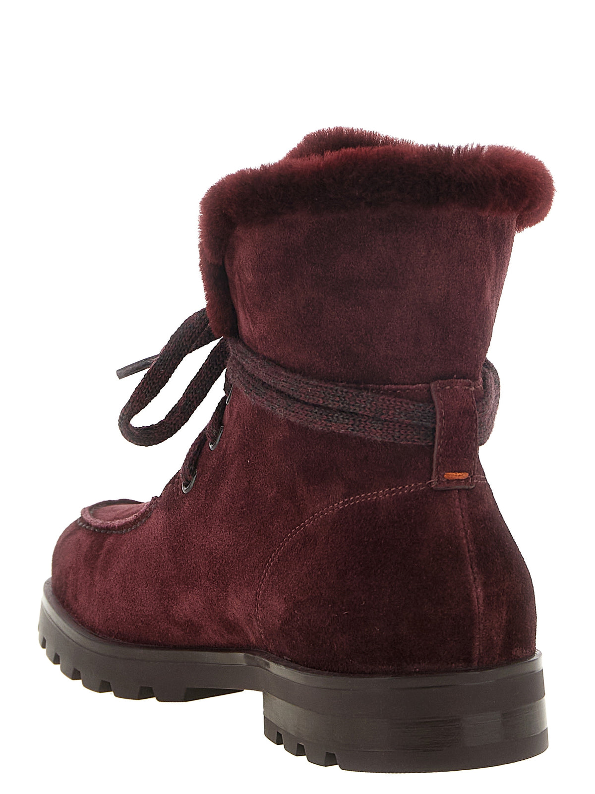Indulge in the exquisite Santoni Bordeaux Calfskin Ankle Boots, where Italian craftsmanship meets luxurious comfort, perfect for the discerning fashionista.