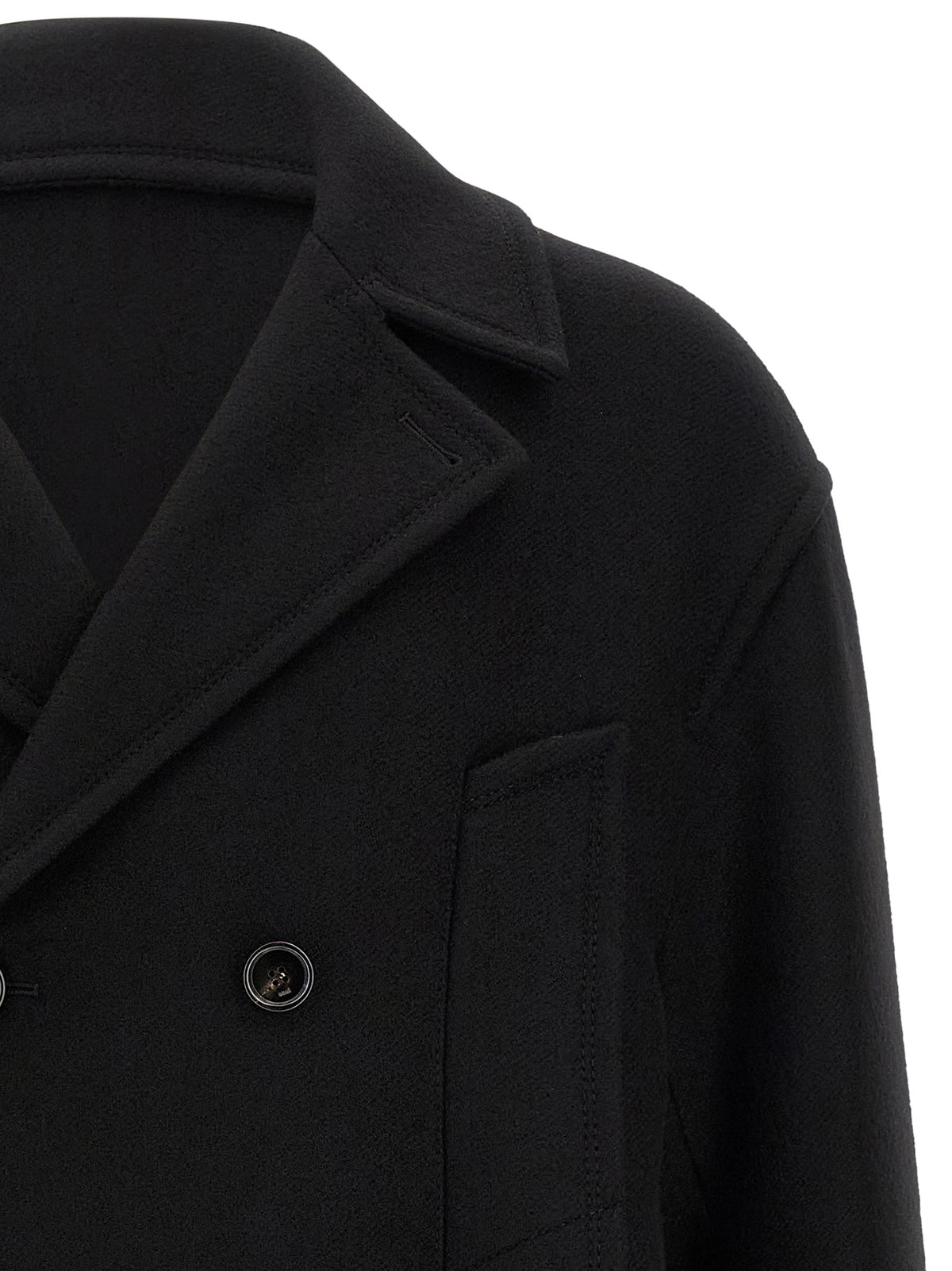 Elevate your style with the AMI PARIS Black Virgin Wool Coat, a masterpiece of craftsmanship in pure virgin wool, embodying timeless elegance and minimalist luxury.