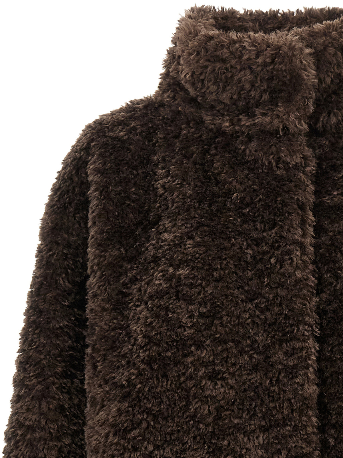 Indulge in the exquisite Herno Brown Polyester Full-Length Jacket, a masterpiece of modern outerwear that redefines luxury with its soft faux fur texture and elegant silhouette.