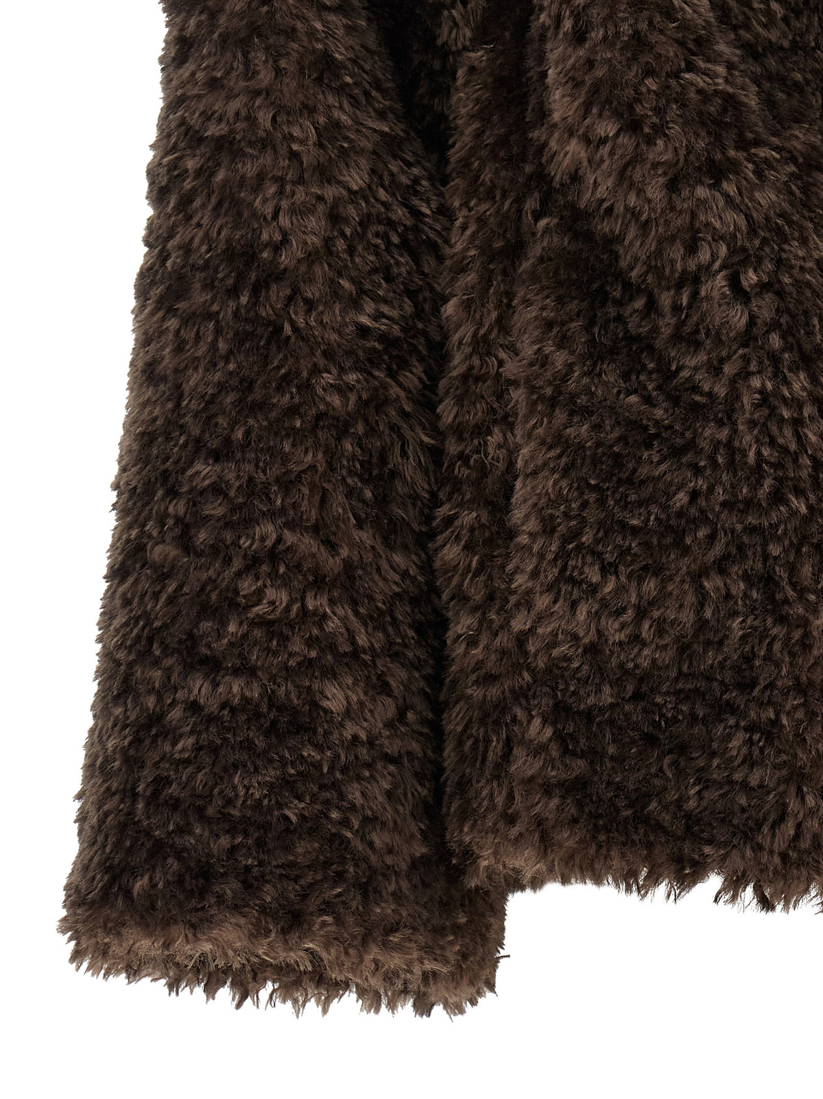 Indulge in the exquisite craftsmanship of the Herno Brown Polyester Full-Length Jacket, where luxurious faux fur meets a chic silhouette, perfect for the discerning individual.