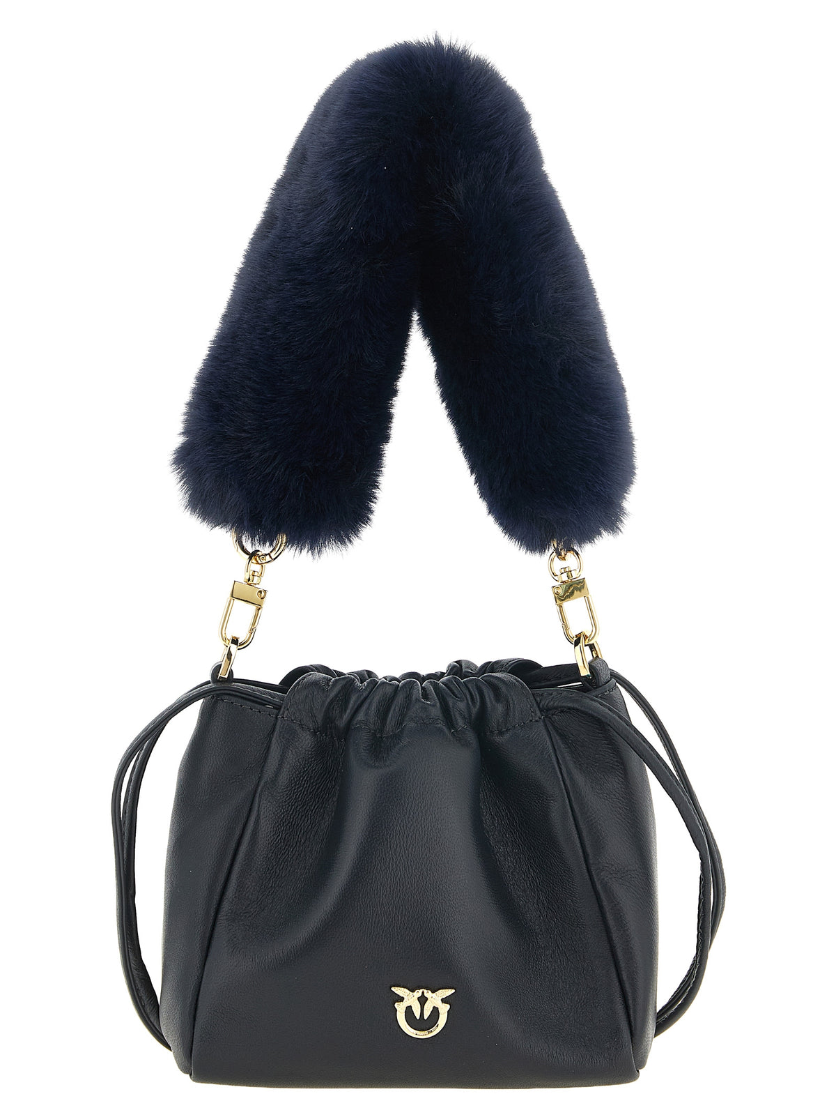 Discover the PINKO Blue Lambskin Shoulder Bag, a luxurious blend of soft sheepskin and exquisite design, perfect for elevating your everyday elegance.