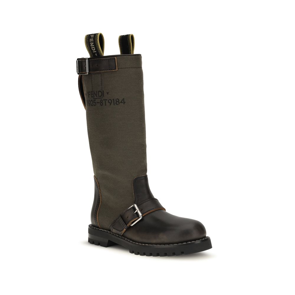 Fendi Bicolor Cotton Boots - Elevate Your Luxe Footwear Collection
