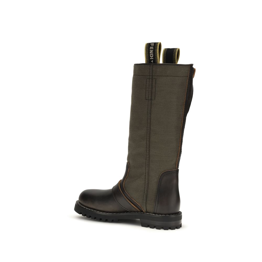 Fendi Bicolor Cotton Boots - Exquisite Luxury Footwear
