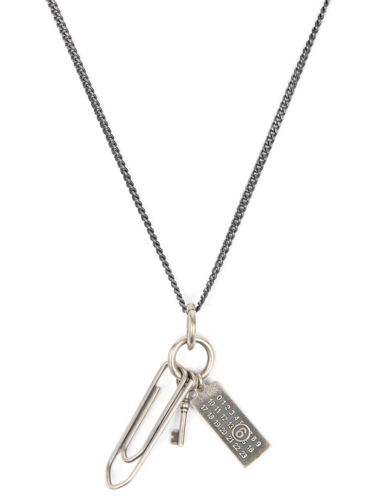 MM6 Maison Margiela Silver Brass Necklace - Exquisite Elegance