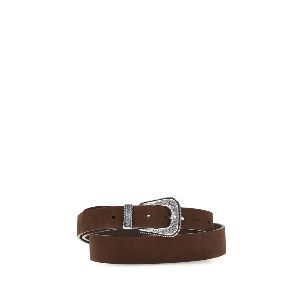 Brunello Cucinelli Suede Western Buckle Belt - Timeless Luxury