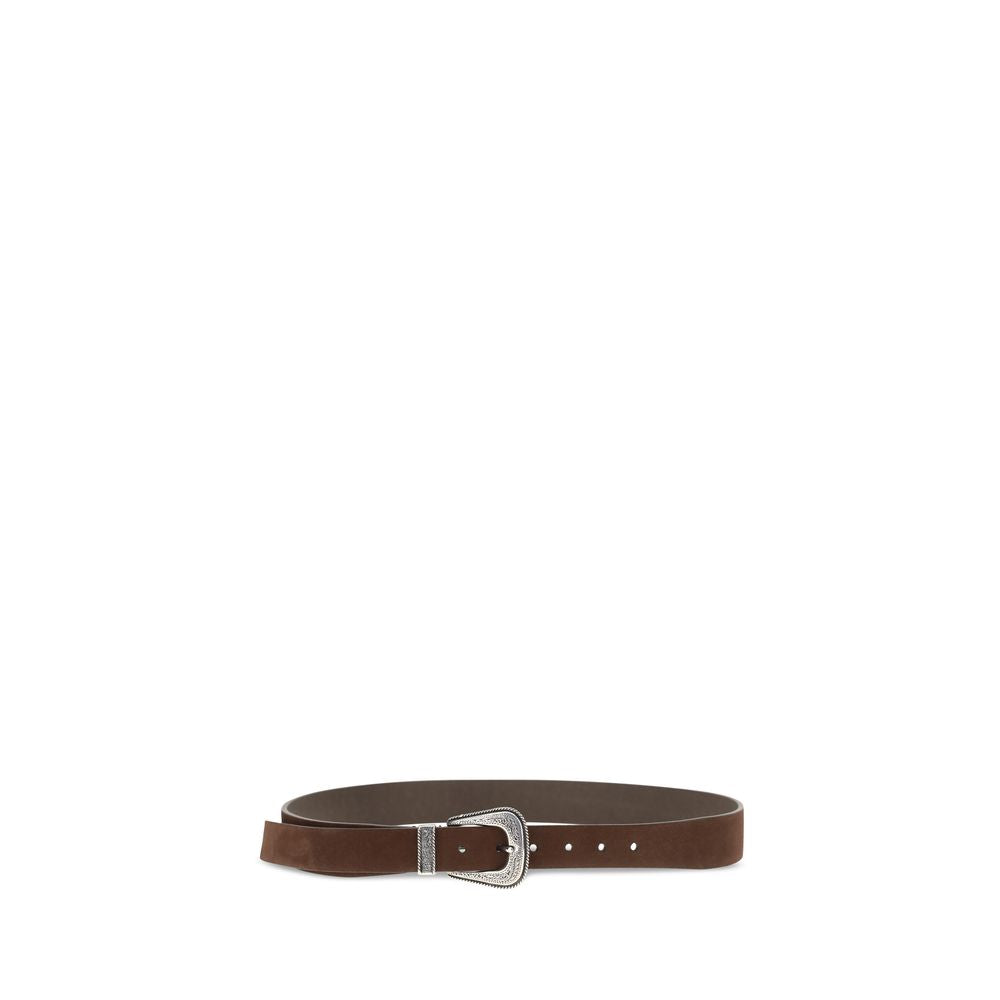 Brunello Cucinelli Suede Western Buckle Belt - Timeless Luxury