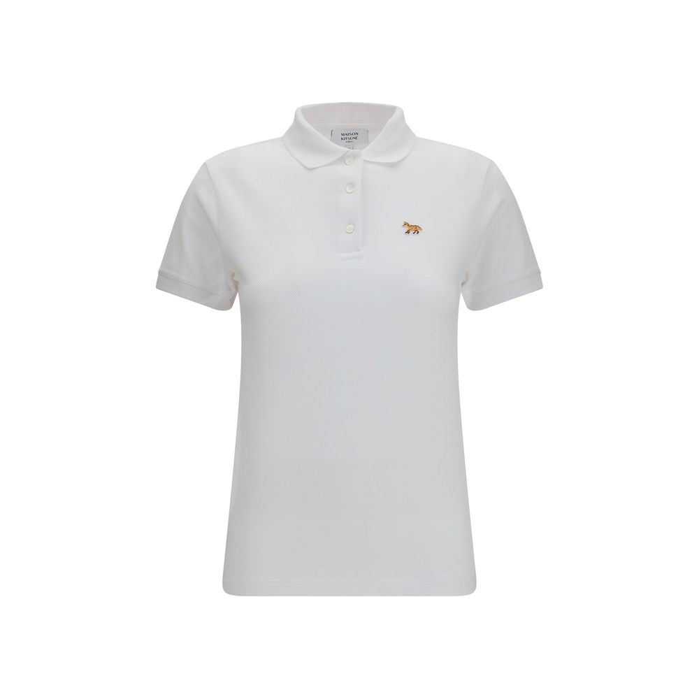 Maison Kitsuné White Cotton Polo Shirt - Timeless Luxury Elegance