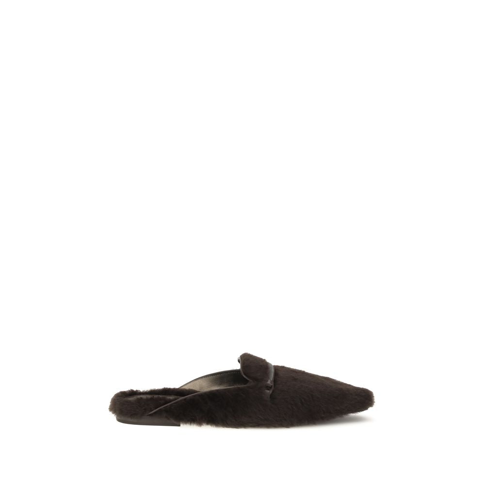 Brunello Cucinelli Brown Fur Ballet Flats - Exquisite Luxury Footwear