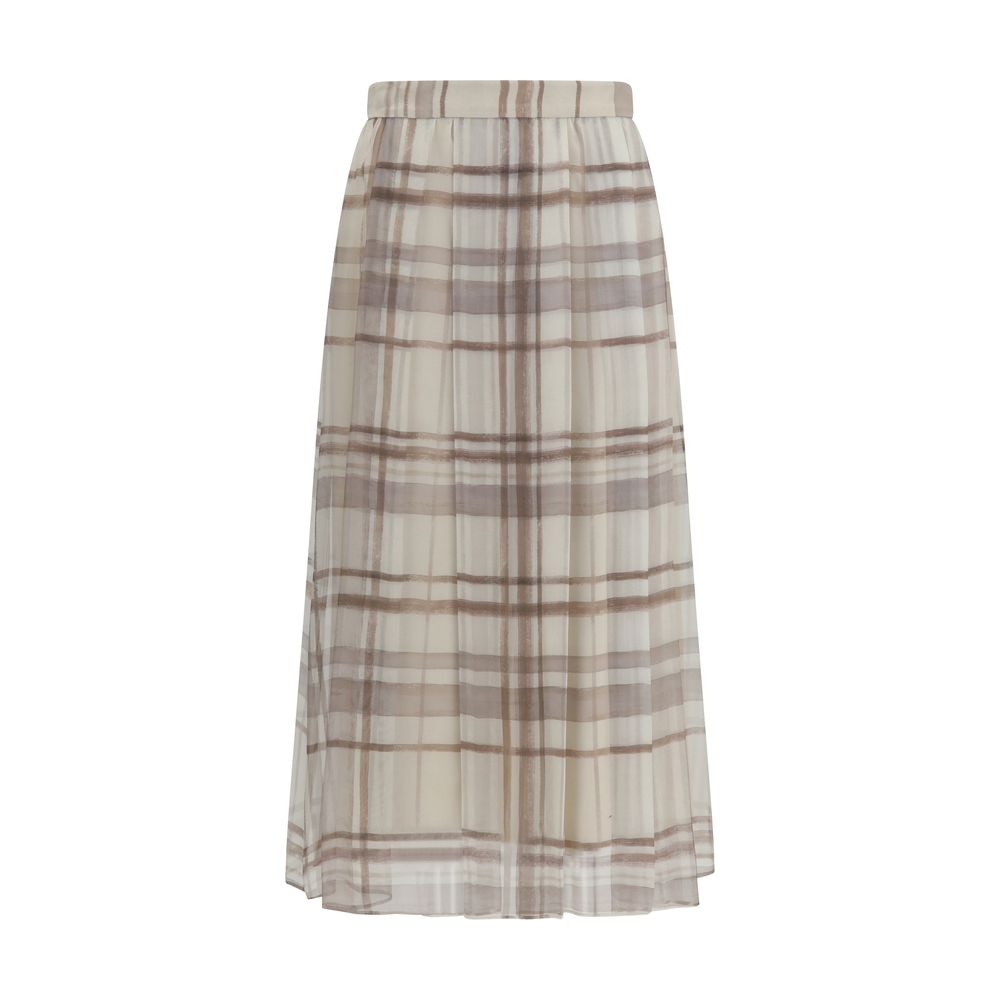 Brunello Cucinelli Silk Midi Skirt - Exquisite Pleated Elegance