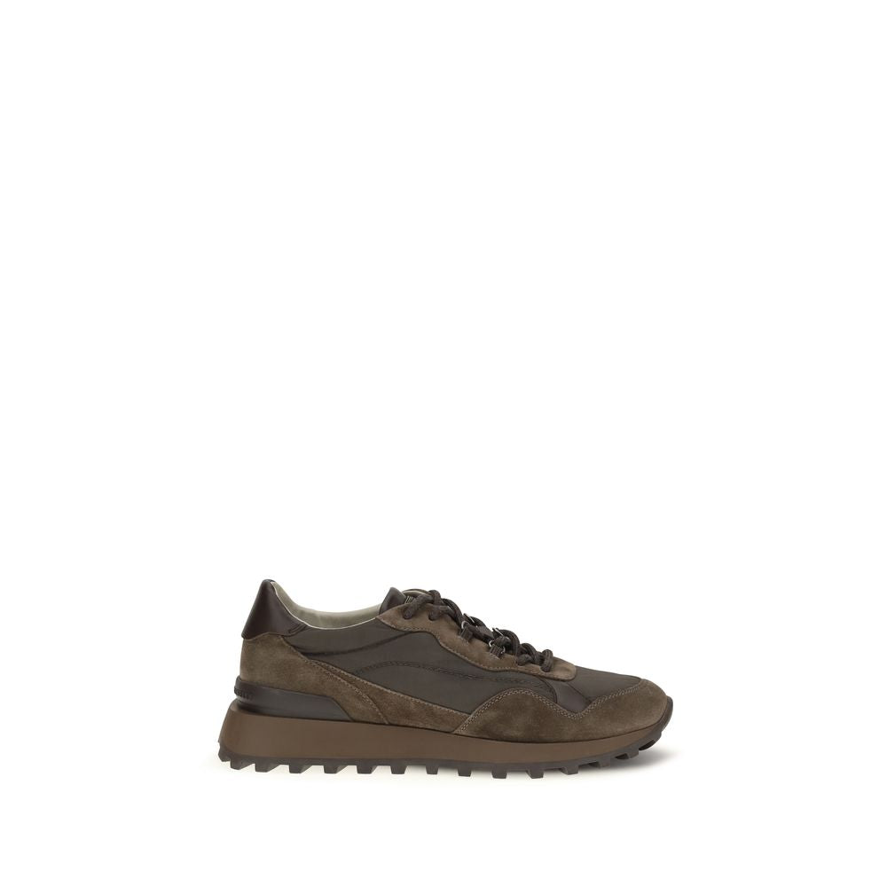Brunello Cucinelli Athletic Sneakers in Luxurious Brown Calf Leather