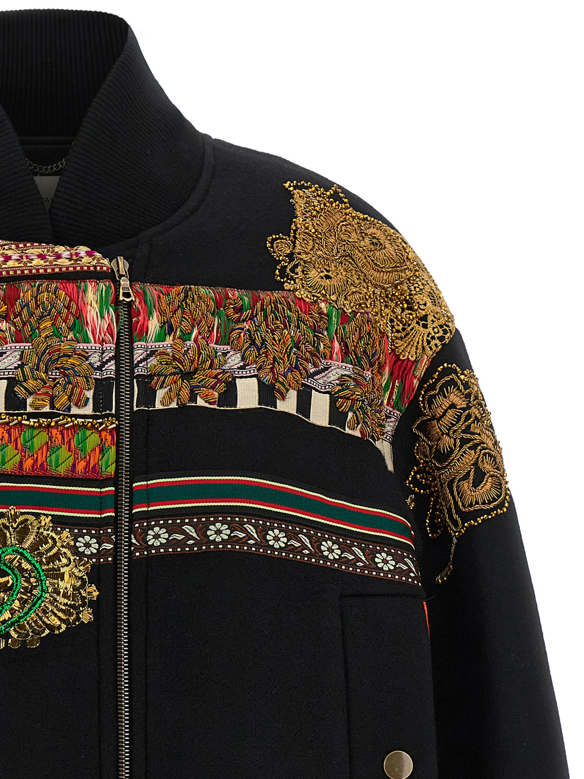 Dries Van Noten Multicolor Wool Bomber Jacket - Timeless Elegance