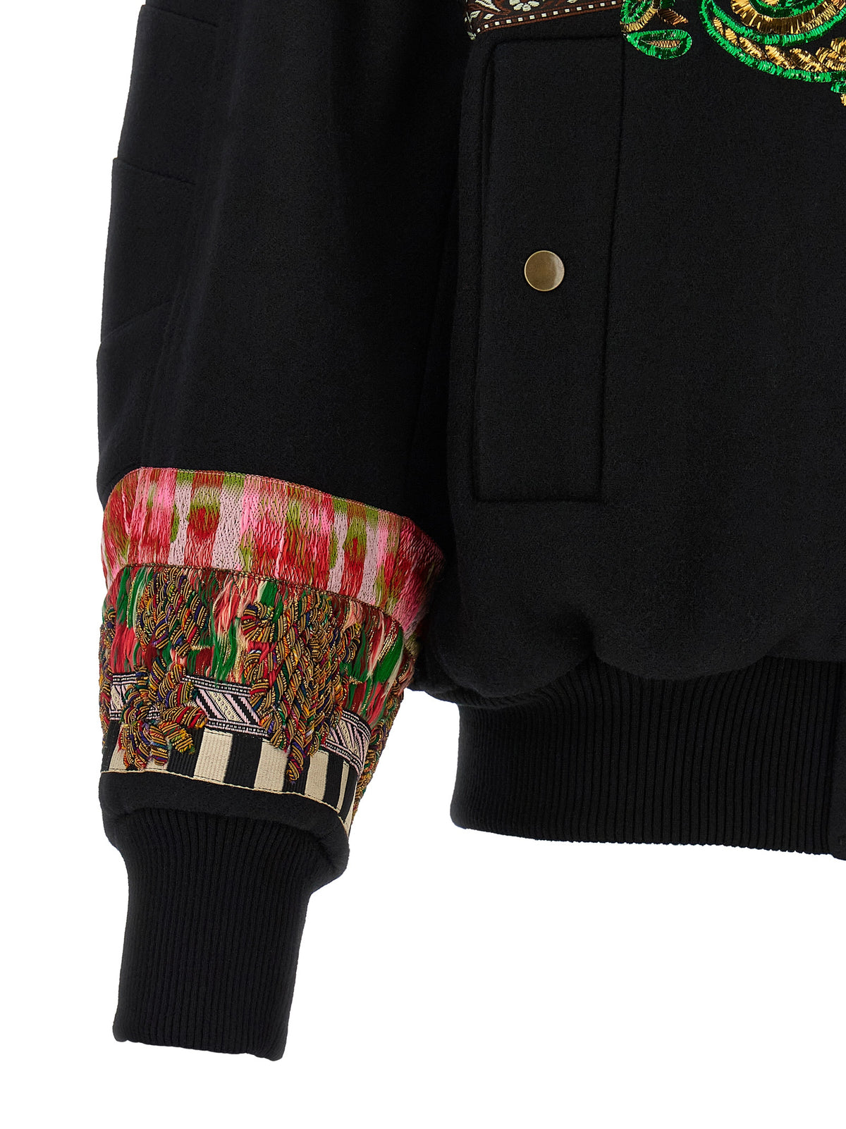 Dries Van Noten Multicolor Wool Bomber Jacket - Exquisite Craftsmanship