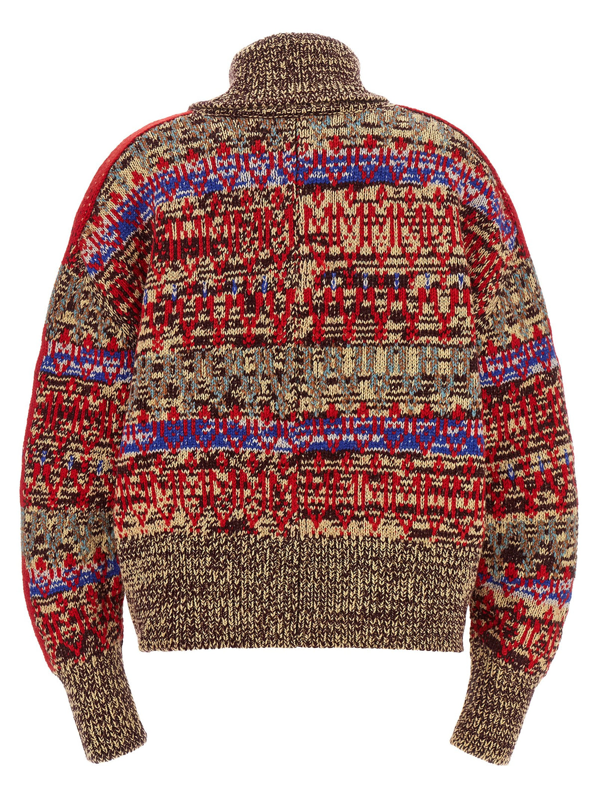Dries Van Noten Multicolor Wool Cardigan - Luxe Geometric Elegance