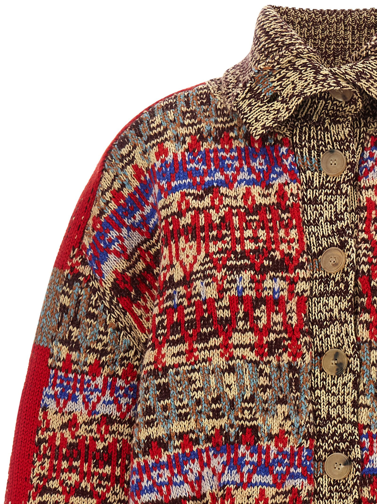 Dries Van Noten Multicolor Wool Cardigan - Luxe Winter Elegance