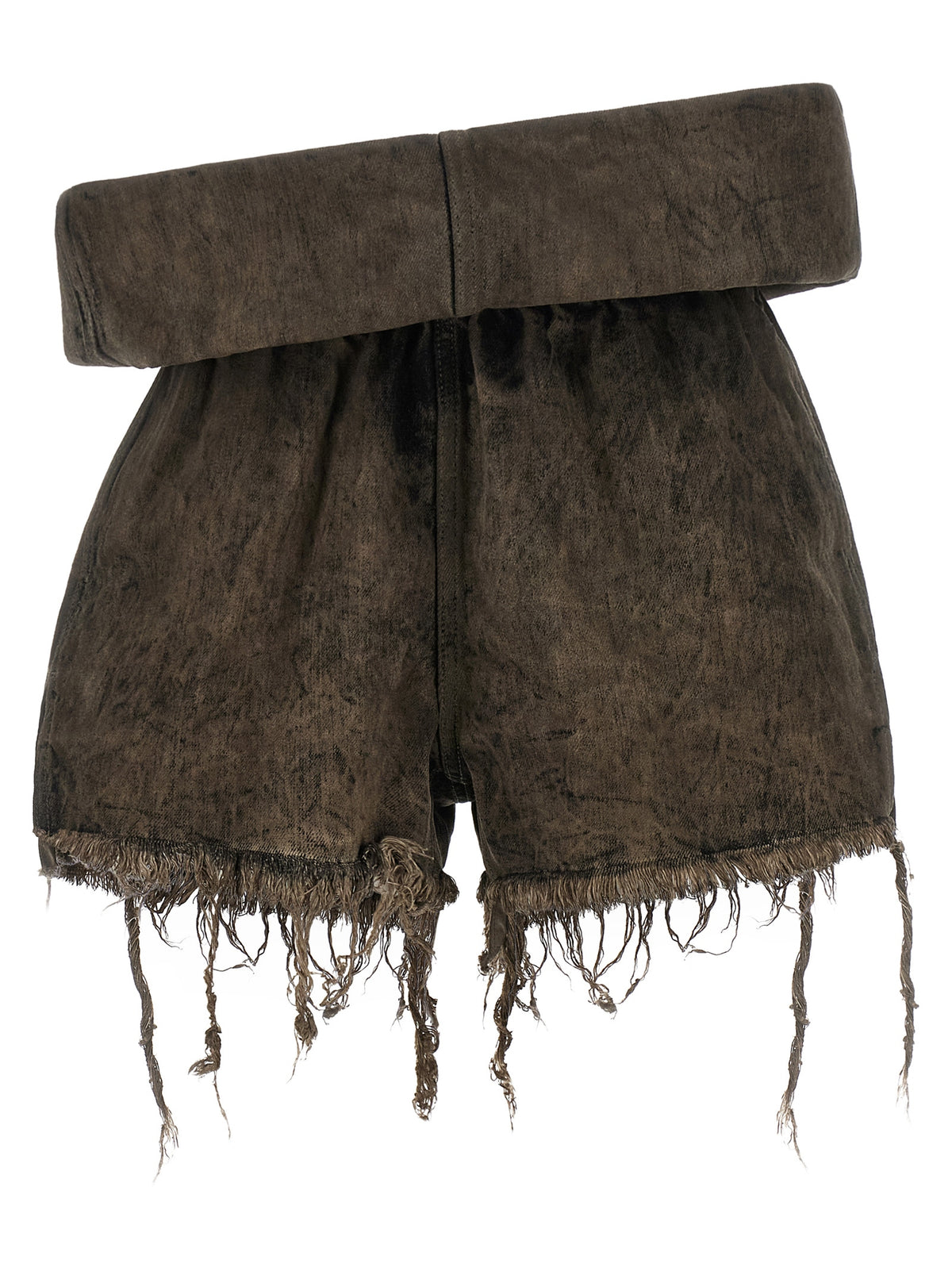 Elevate your wardrobe with Rick Owens Gray Cotton Bermuda Shorts, expertly crafted from premium Japanese denim, embodying avant-garde luxury and effortless elegance.