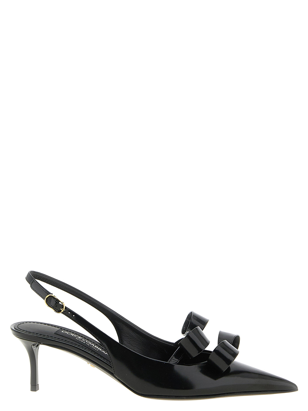 Dolce & Gabbana Black Calfskin Mid Heel Pumps - Timeless Elegance