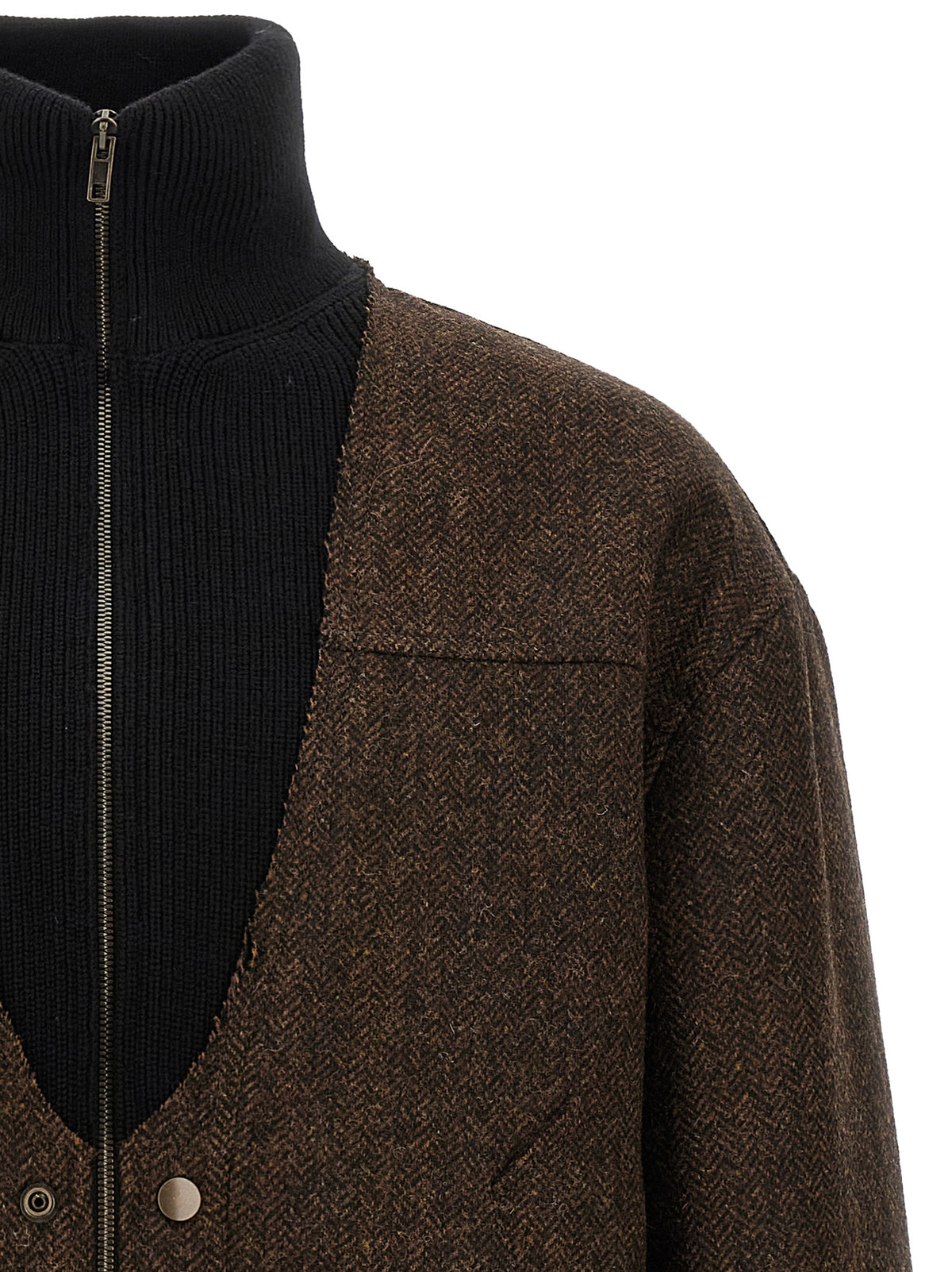 Maison Margiela Brown Wool Bomber Jacket - Timeless Luxury